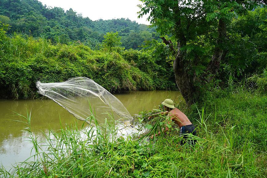 Hoạt động đánh bắt cá trên sông